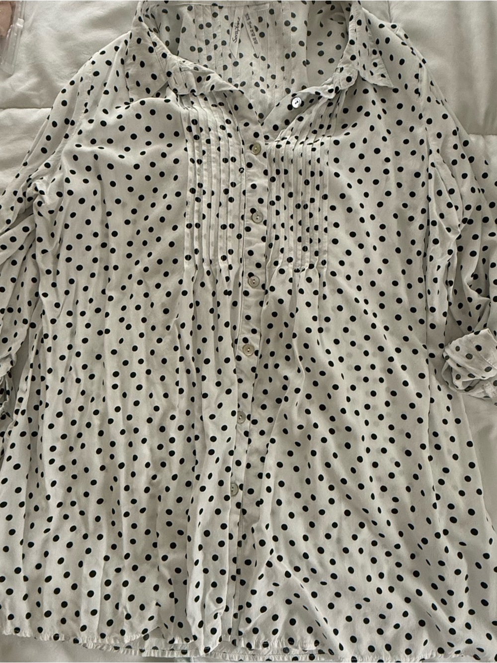 Seraphine Maternity Polka-Dot Button-Down Blouse